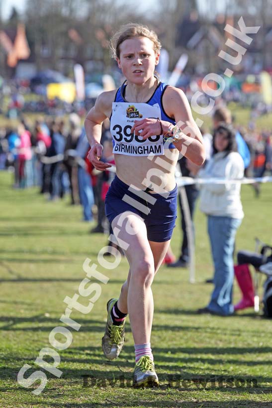 Bobby Clay leads the Under-15 Girl, McCain Inter Counties Cross Country, Cofton Park, Birmingham.